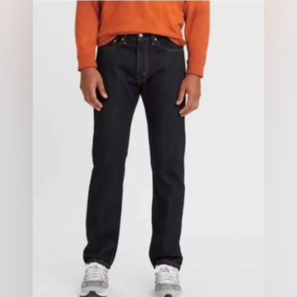 LEVIS 505 REGULAR FIT MENS JEANS 42x30 DARK WASH. Sits at Waist, Zip Fly. - Picture 1 of 7